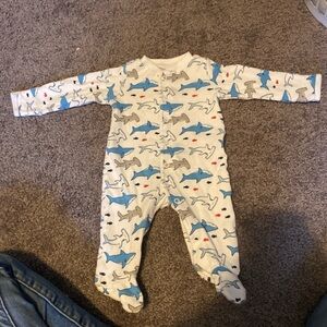 Carter's Blue and Gray Shark Print Footie